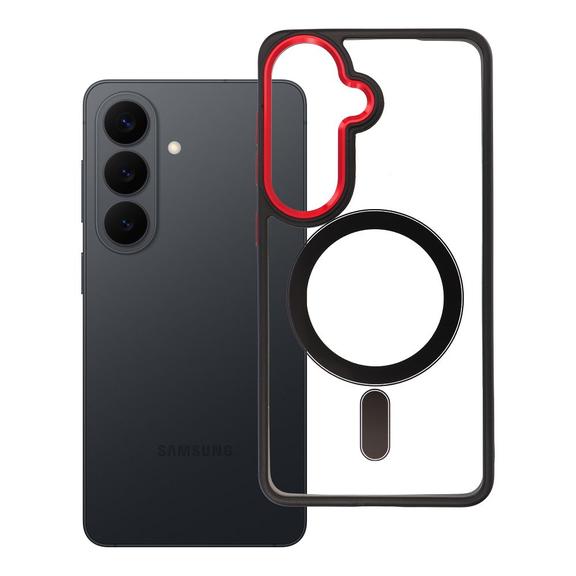 Futerał do Samsung S26 Color Edge Mag Cover zgodny z MagSafe czarno czerwony