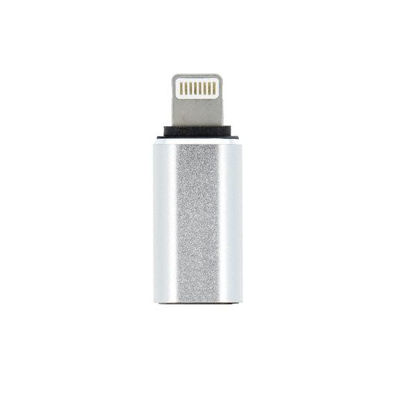 Adapter Typ C (żeński) do Lightning (męski) srebrny