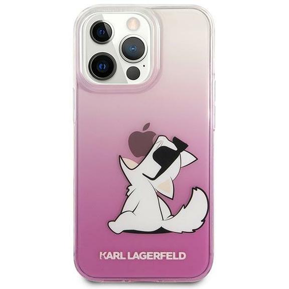 Oryginalne Etui KARL LAGERFELD Hardcase KLHCP14LCFNRCPI do iPhone 14 PRO (Choupette Eat / różowy)