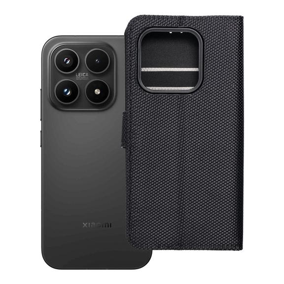 Etui z klapką na Xiaomi 17 4Card RFID antykradzieżowe tech fabric czarne