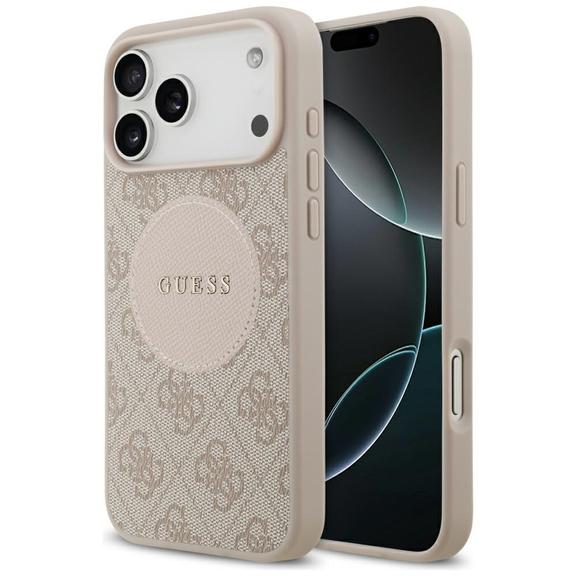 GUESS futerał do IPHONE 17 Pro Max kompatybilny z MagSafe GUHMP17XP4PGRSGP (PU 4G Circle W/ Classic Logo) różowy