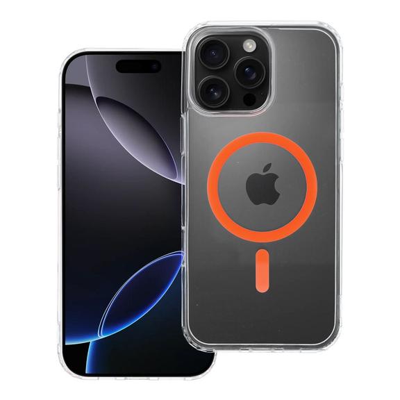 Etui na iPhone 16 PRO MAX Drop Glue Colorful Ring Mag Cover zgodne z MagSafe pomarańczowe