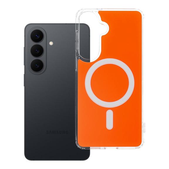 Futerał do Samsung S26 PLUS Clear Fusion Mag Cover zgodny z MagSafe hermes orange