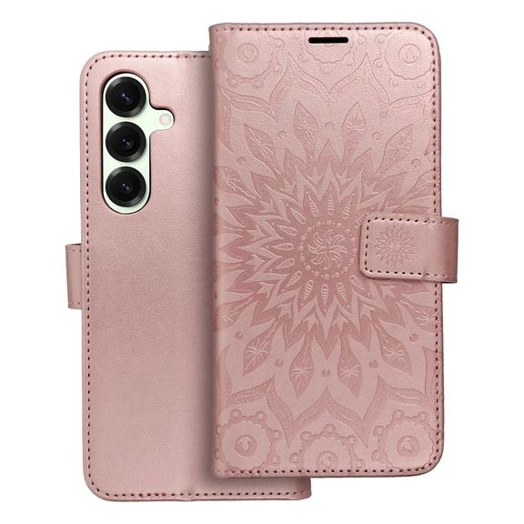 Etui z klapką na Samsung S25 PLUS Mezzo Book mandala złoto-różowe
