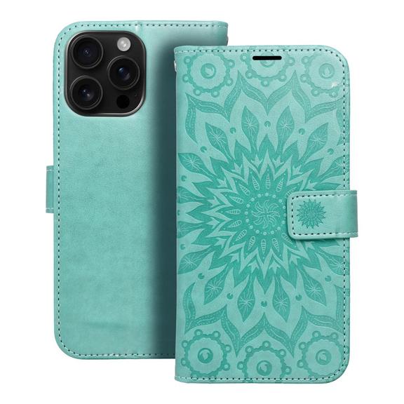 Etui z klapką na iPhone 16 PRO MAX Mezzo Book mandala zielone