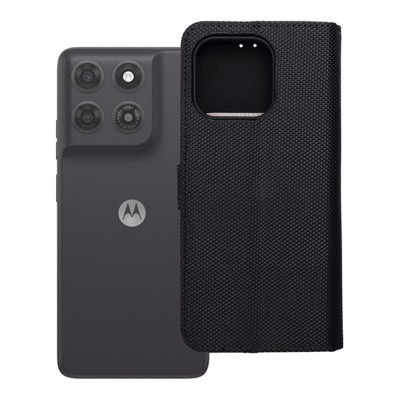 Etui z klapką na Motorola G37 POWER 4Card RFID antykradzieżowe tech fabric czarne
