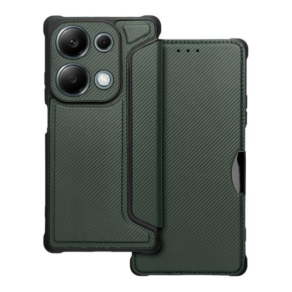 Etui z klapką na Xiaomi Redmi NOTE 13 PRO 4G / Poco M6 PRO 4G Razor Book ciemnozielone