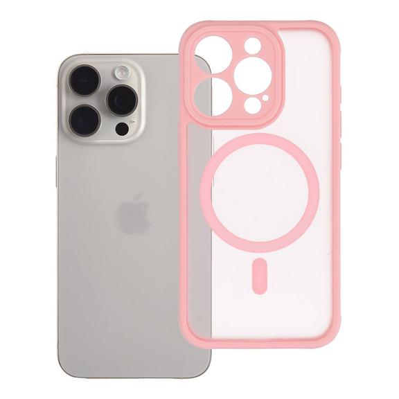 Futerał do iPhone 15 PRO Full Matte Mag Cover zgodny z MagSafe jasnoróżowy