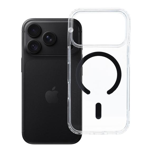 Etui na iPhone 18 Pro / 17 Pro Drop Glue Colorful Ring Mag Cover zgodne z MagSafe czarne