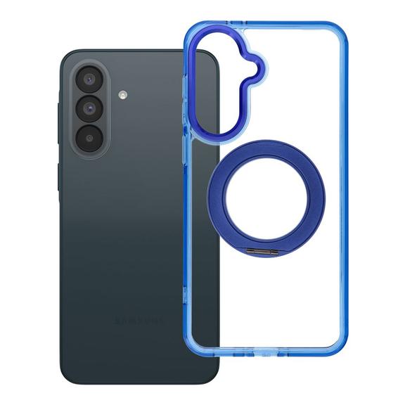 Etui na Samsung A37 Frame Circle Stand zgodne z MagSafe granatowe
