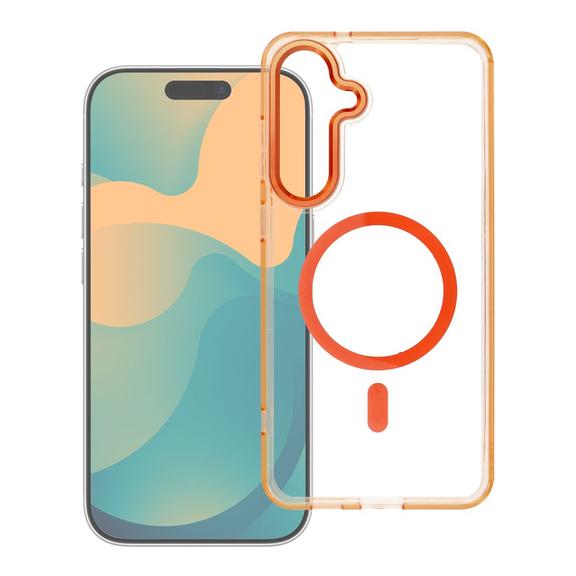 Futerał do Xiaomi Redmi 15C (173,16 x 81,07 x 8,2) Frame Clear Hybrid Mag Cover zgodny z MagSafe pomarańczowy