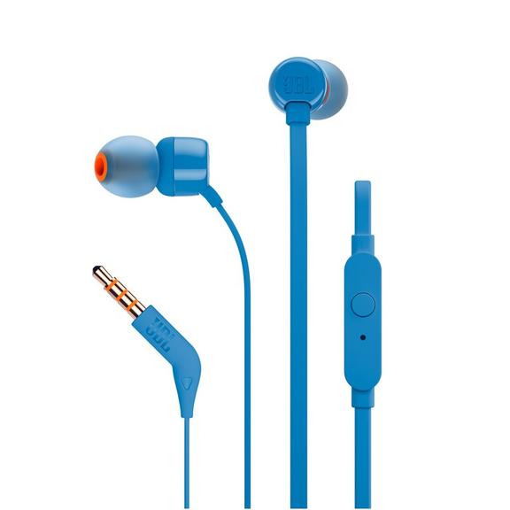 Słuchawki przewodowe douszne Jack 3,5 mm JBL T110 niebieskie