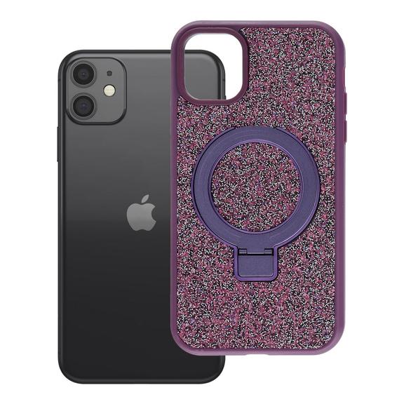 Etui na iPhone 11 Quartz Circle Stand Mag Cover dark cherry