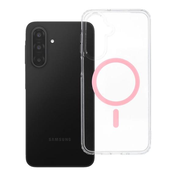 Etui na Samsung A17 Drop Glue Colorful Ring Mag Cover zgodny z MagSafe różowe