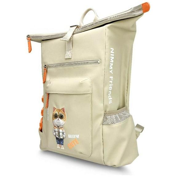 NIMMY plecak na laptop COOL&CUTE 2.0 Cat khaki