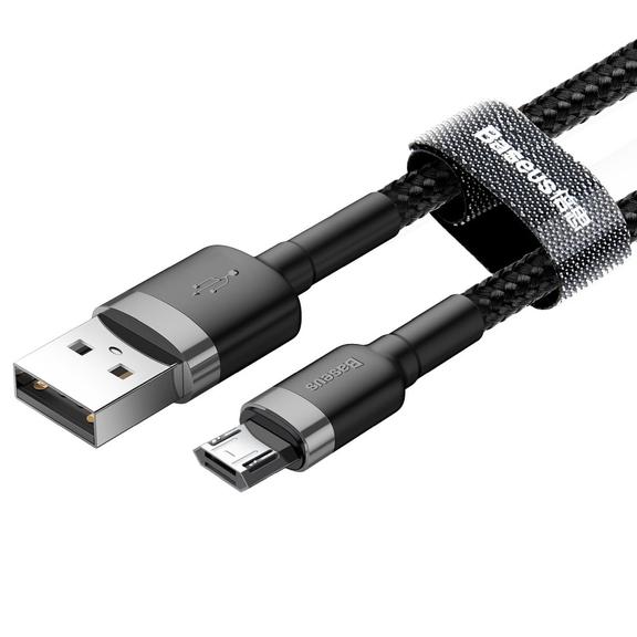 BASEUS kabel USB A do Micro USB 2,4A Cafule CAMKLF-AG1 1 m czarno szary