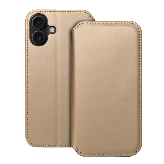 Etui z klapką na iPhone 16 PLUS Dual Pocket Book złote