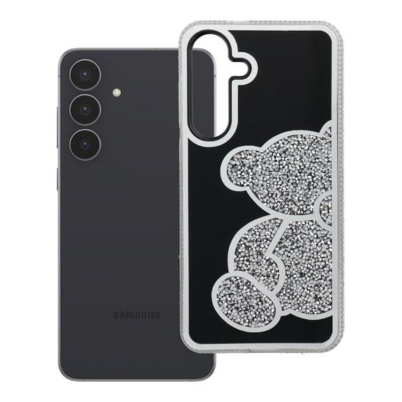 Etui na Samsung S25 FE Teddy Bear srebrne