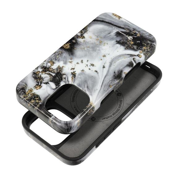 Etui na iPhone 16 Forcell F-Protect Mirage zgodne z MagSafe Military Drop-Test silver fog