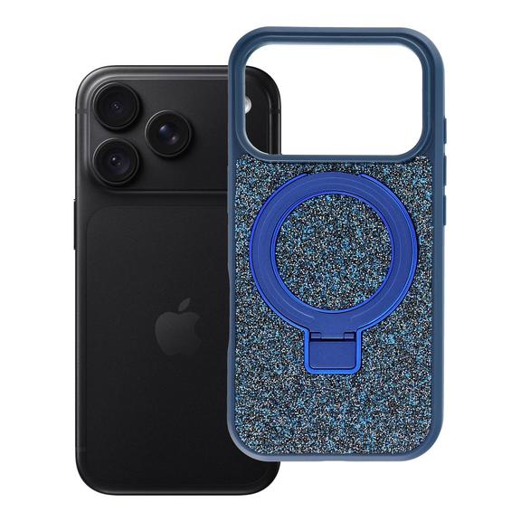 Etui na iPhone 18 Pro / 17 Pro Quartz Circle Stand Mag Cover granatowe