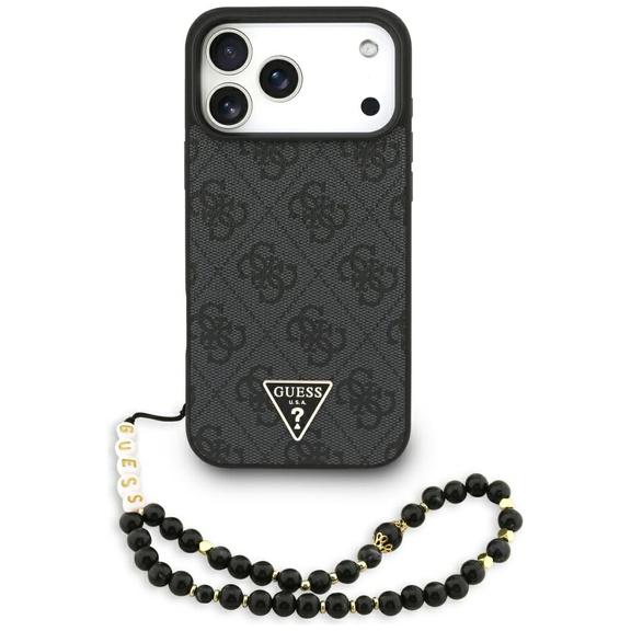 GUESS futerał do IPHONE 17 Pro Max kompatybilny z MagSafe GUHMP17XP4TSDPPSK (4G PU W/ Strap Triangle Logo) czarny