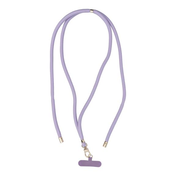 Smycz do telefonu, Zawieszka do telefonu - SWING (8mm) z regulacją długości / długość sznura 165cm (max 82,5cm w pętli) / na ramię lub szyję - purpurowy