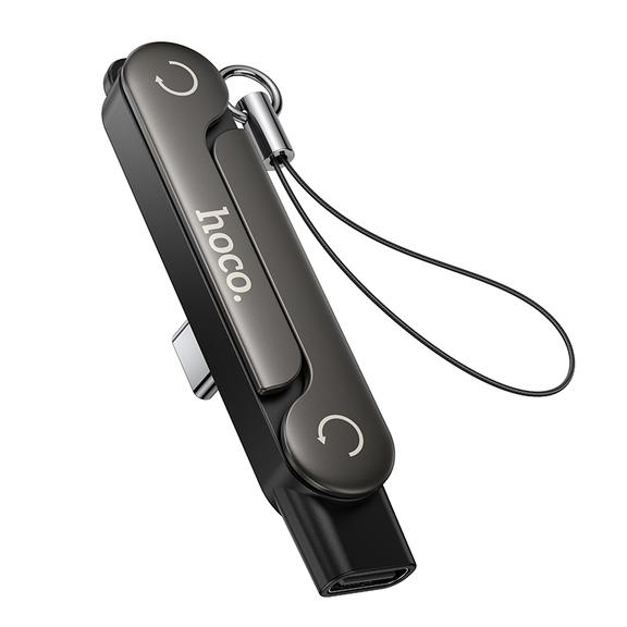 Adapter z podstawką USB C do USB C max 240W Hoco UA47A czarny