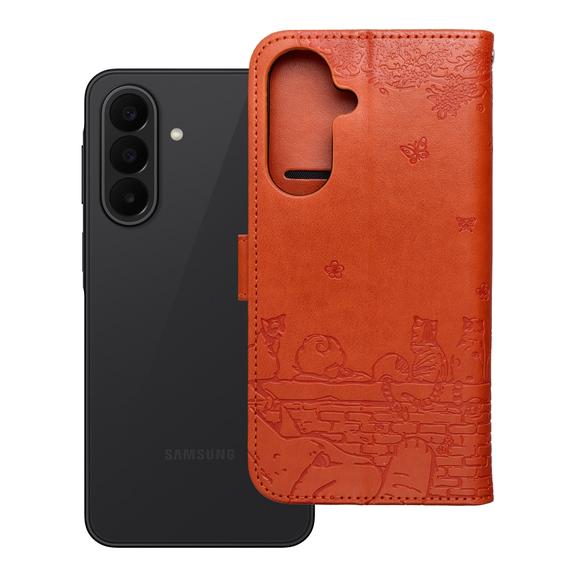 Etui z klapką na Samsung A27 Mezzo Book koty brązowe