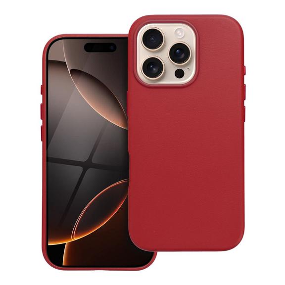 Futerał LEATHER MAG COVER kompatybilny z MagSafe do IPHONE 16 Pro czerwony