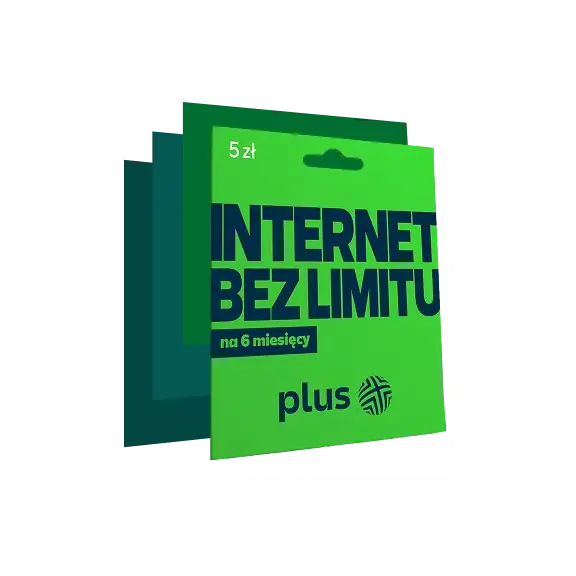 Karta Startowa PLUS 5zł internet bez limitu