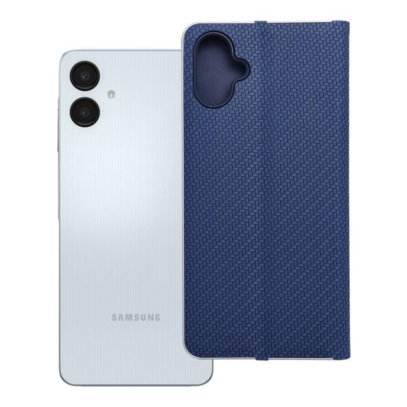 Etui z klapką na Samsung A06 Luna Book Carbon niebieskie