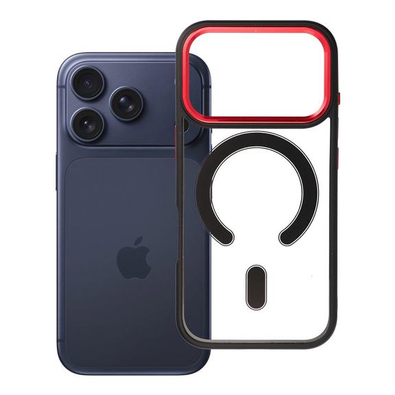 Futerał do iPhone 17 PRO Color Edge Mag Cover zgodny z MagSafe czarno czerwony