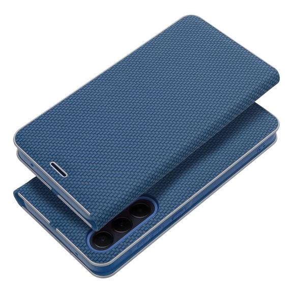 Etui z klapką na Samsung A23 5G Luna Book Carbon niebieskie