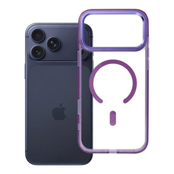 Futerał do iPhone 17 PRO MAX Frame Clear Hybrid Mag Cover zgodny z MagSafe fioletowy