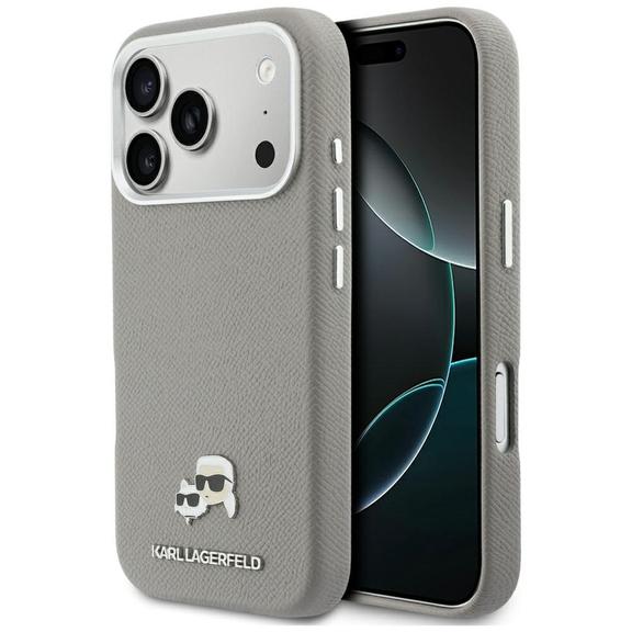 KARL LAGERFELD futerał do IPHONE 17 Pro Max kompatybilny z MagSafe KLHMP17X6PFKCLG (PU FW W/ K&C Head Pin) szary