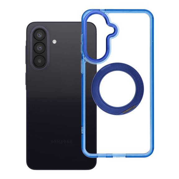 Etui na Samsung A57 Frame Circle Stand zgodne z MagSafe granatowe