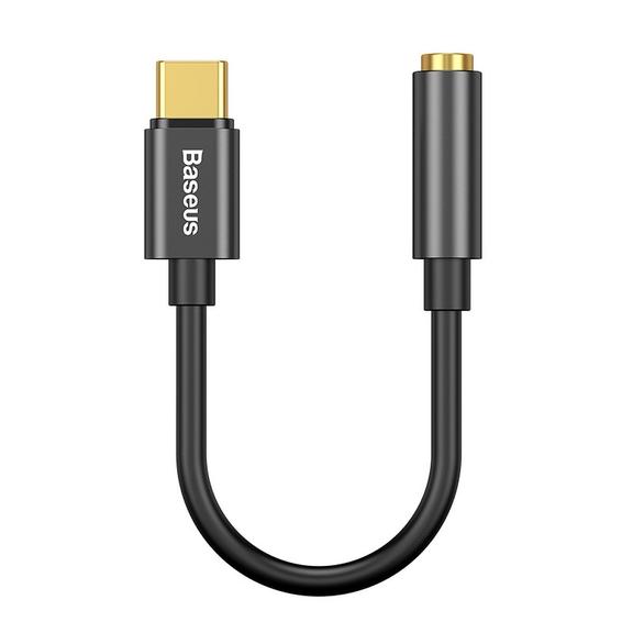 BASEUS adapter AUX Typ C (męski) do Jack 3,5 mm (żeński) CATL54-01 czarny