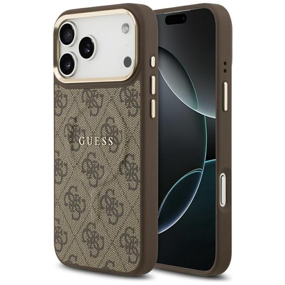 GUESS futerał do IPHONE 17 Pro Max kompatybilny z MagSafe GUHMP17XP4MSEGCW (PU 4G W/ Classic) brązowy