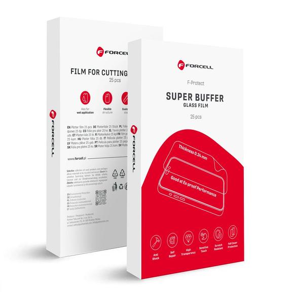 Folia do cięcia do plotera Forcell F-Protect Super Buffer (Anti-Shock, Auto Repair) 0,24mm 196 x 125 mm 25 sztuk transparentna