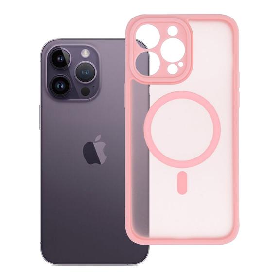Futerał do iPhone 14 PRO MAX Full Matte Mag Cover zgodny z MagSafe jasnoróżowy