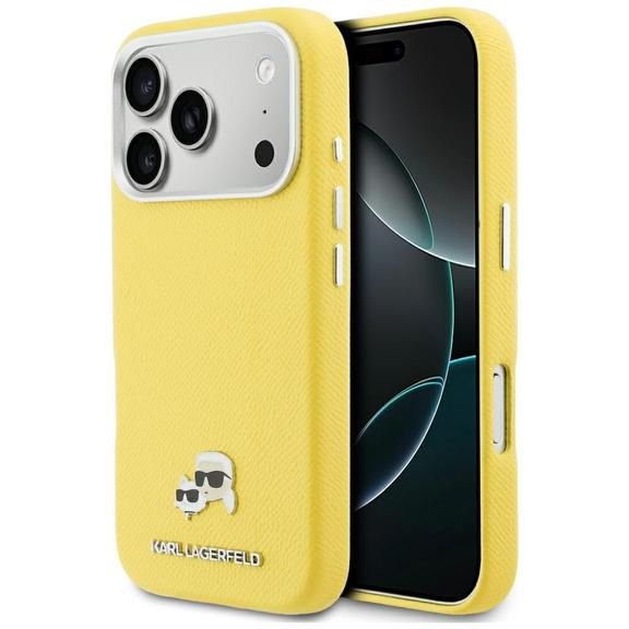 KARL LAGERFELD futerał do IPHONE 17 Pro kompatybilny z MagSafe KLHMP17L6PFKCLY (PU FW W/ K&C Head Pin) żółty