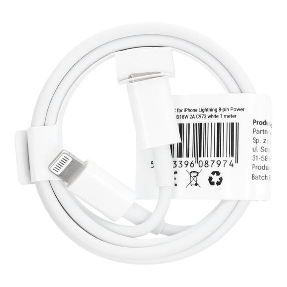 Kabel USB C do Lightning PD 2A 18W 1 m C973 biały