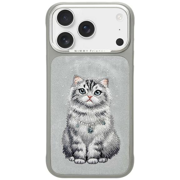 NIMMY futerał LUCKY FASHION CAT kompatybilny z MagSafe do IPHONE 18 Pro/17 Pro szary