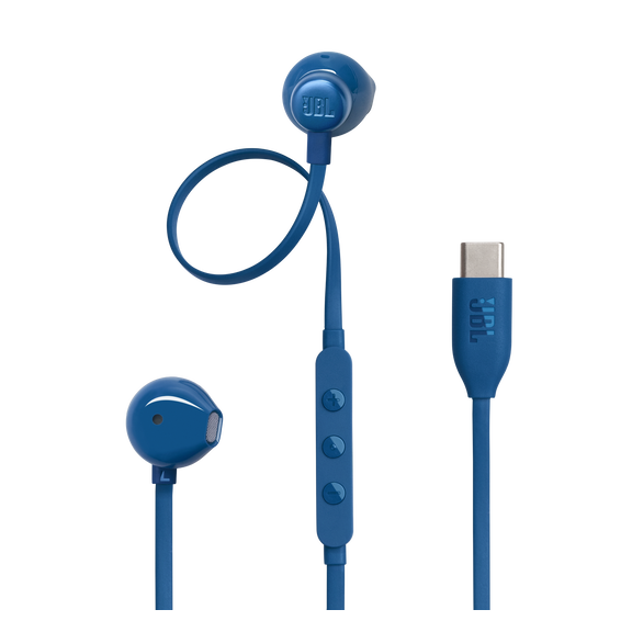 Słuchawki przewodowe douszne USB C JBL 305C niebieskie