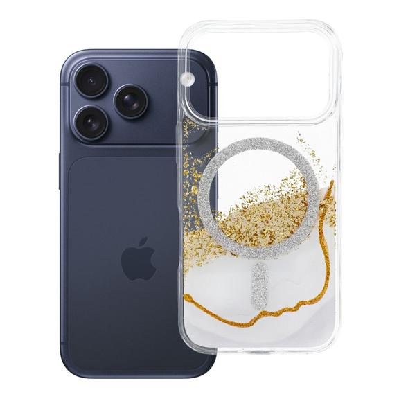 Etui na iPhone 18 Pro / 17 Pro Golden zgodne z MagSafe białe