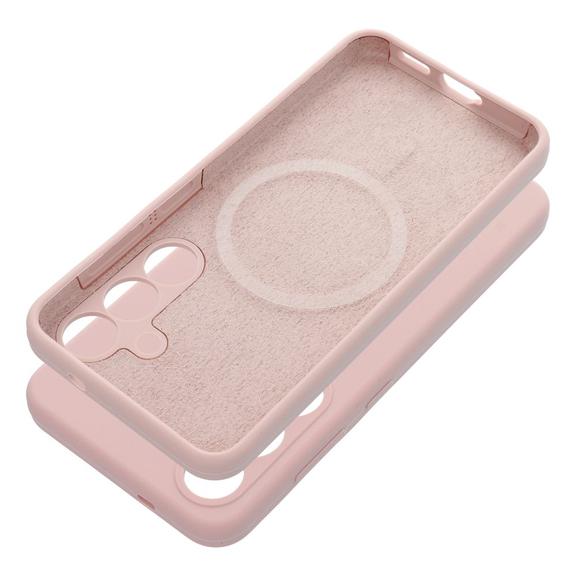 Futerał SILICONE 2mm do SAMSUNG S25 kompatybilny z MagSafe pudrowy róż
