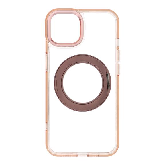 Etui na iPhone 14 Frame Circle Stand zgodne z MagSafe złote