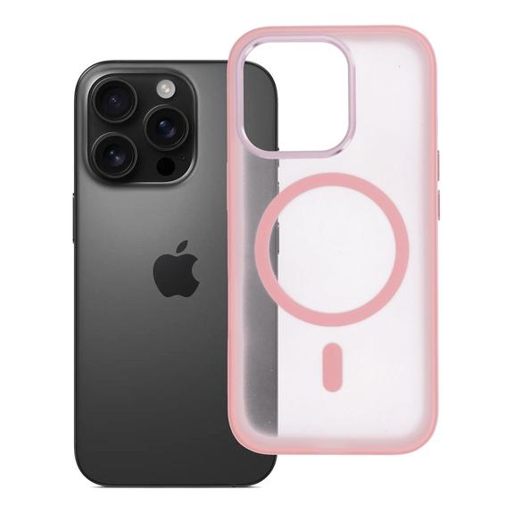 Futerał do iPhone 16 PRO Flexline Mag Cover zgodny z MagSafe różowy