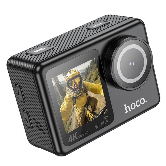 Kamera sportowa Hoco z dwoma wyświetlaczami 1,3" + 2" 4K/30fps DV101 czarna