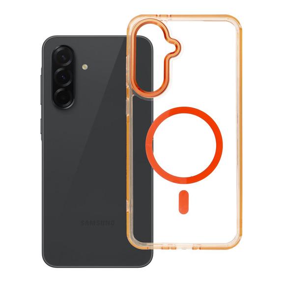 Futerał do Samsung A36 Frame Clear Hybrid Mag Cover zgodny z MagSafe pomarańczowy
